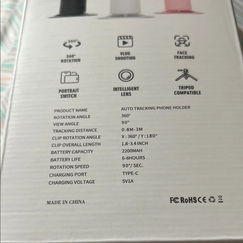 White Auto Face Tracking Phone Holder